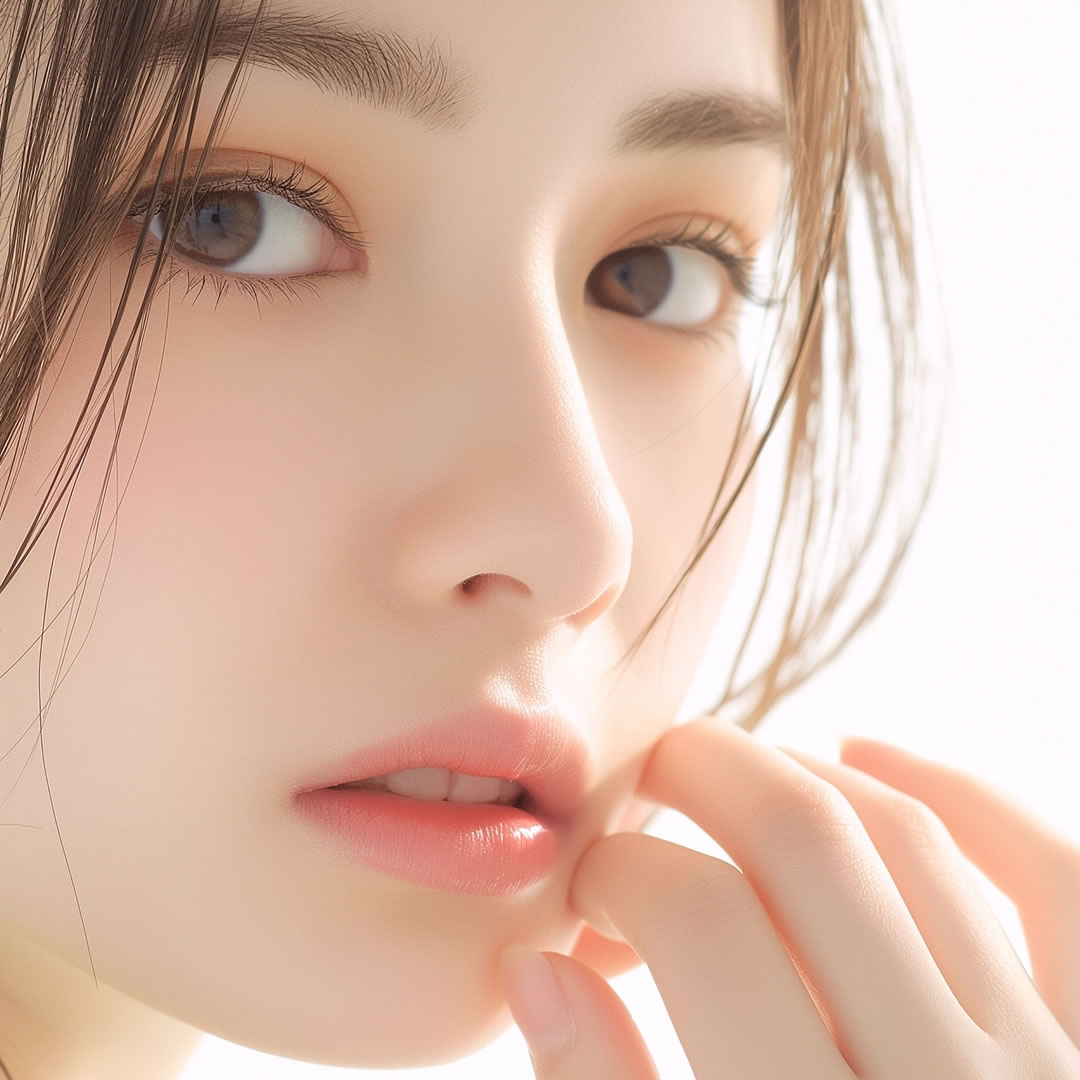 人中が短い女性